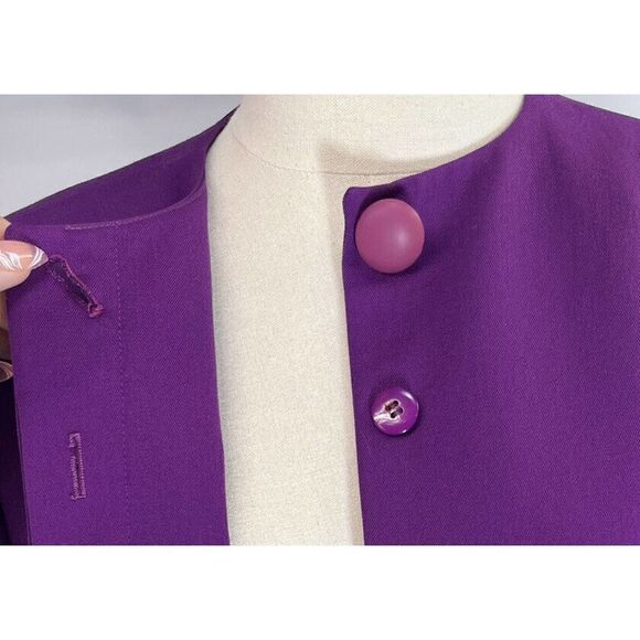 Vintage Christian Dior The Suit Womens Blazer Jacket Purple Size 8 Pure Wool USA - Picture 12 of 15